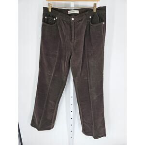 Vitamina Women's Corduroy Button Closer Pockets Mid Rise Belt Loop Pant Size 52